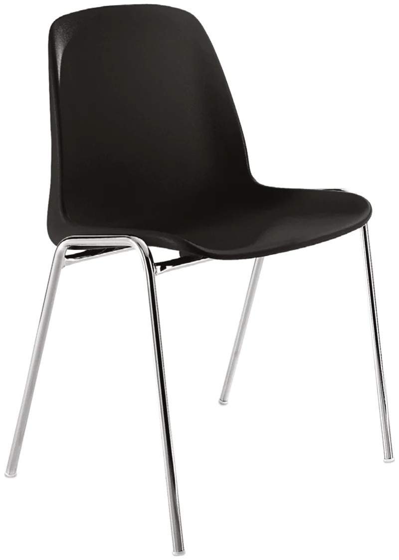 Chaise coque 4 pieds polypro -noir